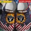 Personalized Las Vegas Raiders American Flag Crocs Slippers.jpg