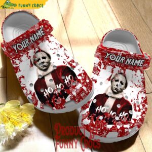 Personalized Michael Myers Ho Ho Ho Christmas Crocs 1.jpg