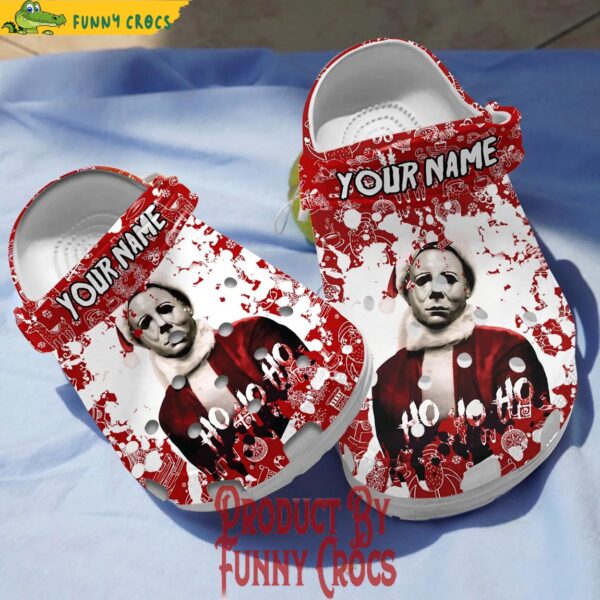 Personalized Michael Myers Ho Ho Ho Christmas Crocs 2.jpg