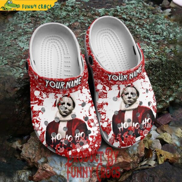 Personalized Michael Myers Ho Ho Ho Christmas Crocs 3.jpg