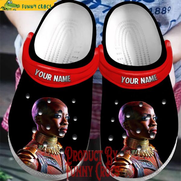 Personalized Okoye Midnight Angels Black Panther Black Crocs Shoes.jpg