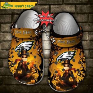 Personalized Philadelphia Eagles Halloween Light Nightmare Before Christmas Crocs Clogs.jpg