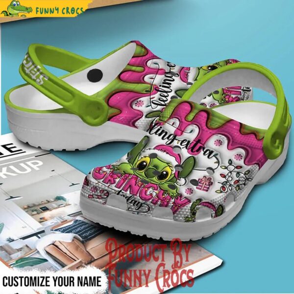 Personalized Stitch Feeling Extra Grinchy Today Christmas Crocs 3.jpg