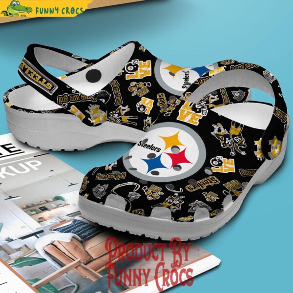 Pittsburgh Steelers Pattern Black Crocs 2.jpg