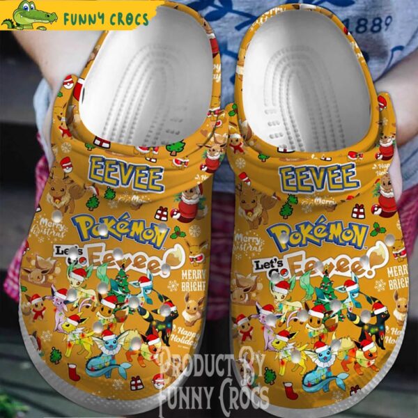 Pokemon eevee Christmas Crocs Clogs 1.jpg