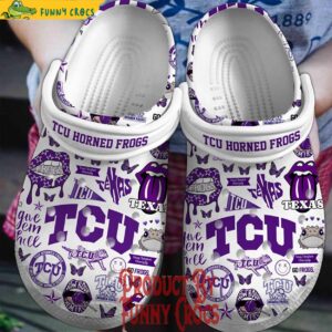 TCU Horned Frogs Gear White Crocs Slippers 1.jpg