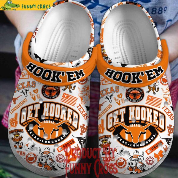 Texas Longhorn Hook em Get Hooked Crocs Slippers 1.jpg