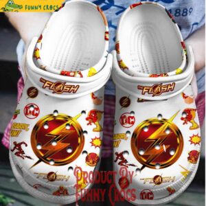 The Flash Logo Dc Comics Limited White Crocs 1.jpg