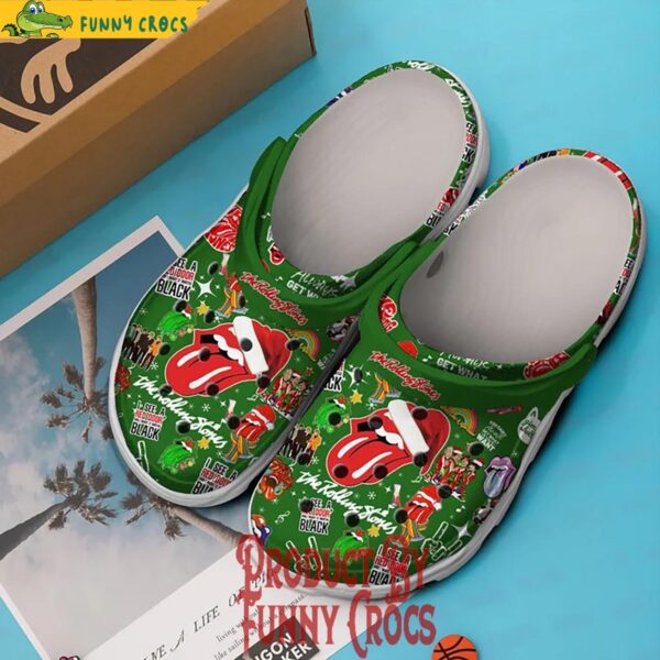 The Rolling Stones Paint it Black Christmas Green Crocs 3.jpg