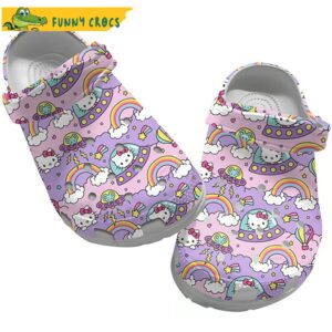 UFO Rainbow Hello Kitty Crocs Clog Shoes.jpg