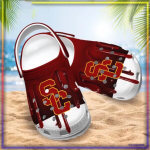 USC Trojans Melting Paint Pattern Crocs Shoes 1.jpeg