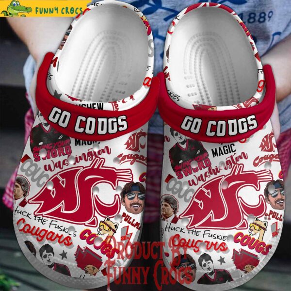 Washington State Wazzu Go Coogs Huck The Fuskies Cougars Crocs Shoes 1.jpg